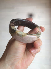 Load image into Gallery viewer, 55.2mm 100% natural pink/yellow/dark red/black time series(时光系列) Square style rose stone (Rhodonite)square bangle XY85