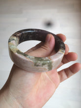 Load image into Gallery viewer, 55.2mm 100% natural pink/yellow/dark red/black time series(时光系列) Square style rose stone (Rhodonite)square bangle XY85