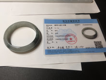 Load image into Gallery viewer, 53.7mm certificated Type A 100% Natural dark green gray black Jadeite Jade bangle S87-7052