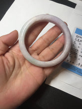 Load image into Gallery viewer, 56.8mm Certified Type A 100% Natural sunny green/white/purple Jadeite Jade bangle BL7-0370