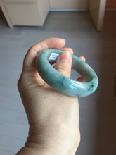Load image into Gallery viewer, 51.2mm certified 100% Natural dark green/black round cut nephrite (碧玉) bangle HN147-0523