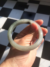 Load image into Gallery viewer, 57.7mm Certified 100% natural Type A dark green/gray jadeite jade bangle AJ65-8080