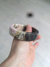 Load image into Gallery viewer, 55.2mm 100% natural pink/yellow/dark red/black time series(时光系列) Square style rose stone (Rhodonite)square bangle XY85
