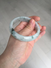 Load image into Gallery viewer, 54.5mm Certified 100% natural Type A white with green floating flowers jadeite jade bangle BN19-7053