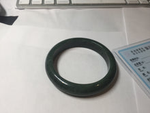 Load image into Gallery viewer, 55.5mm certified 100% natural Type A oily dark green gray black(老油青) jadeite jade bangle PH231-0057