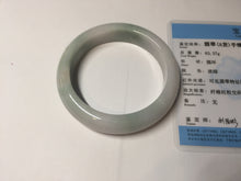 Load image into Gallery viewer, 55.5mm Certified Type A 100% Natural green white Jadeite Jade bangle BQ58-6877
