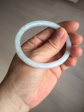 Load image into Gallery viewer, 51.5mm certified Type A 100% Natural icy watery light green purple round cut oval Jadeite Jade bangle AU27-8535