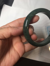Load image into Gallery viewer, 55.5mm certified 100% natural Type A oily dark green gray black(老油青) jadeite jade bangle PH231-0057