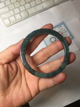 Load image into Gallery viewer, 51mm Type A 100% Natural dark green/black/blue/gray with flying snow Guatemala square style Jadeite bangle PJ45-0679