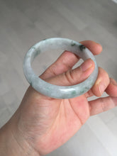 Load image into Gallery viewer, 54.5mm Certified 100% natural Type A white with green floating flowers jadeite jade bangle BN19-7053