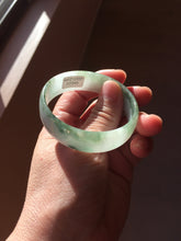 Load image into Gallery viewer, 51mm Certified type A 100% Natural green white half mountain half water (半山半水) thin Jadeite Jade bangle PB272-1040