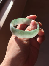 Load image into Gallery viewer, 51mm Certified type A 100% Natural green white half mountain half water (半山半水) thin Jadeite Jade bangle PB272-1040