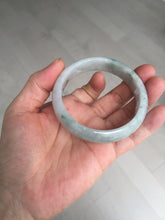 Load image into Gallery viewer, 54.5mm Certified 100% natural Type A white with green floating flowers jadeite jade bangle BN19-7053