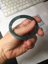 Load image into Gallery viewer, 51mm Type A 100% Natural dark green/black/blue/gray with flying snow Guatemala square style Jadeite bangle PJ45-0679