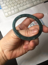 Load image into Gallery viewer, 51mm Type A 100% Natural dark green/black/blue/gray with flying snow Guatemala square style Jadeite bangle PJ45-0679
