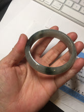 Load image into Gallery viewer, 53.7mm certificated Type A 100% Natural dark green gray black Jadeite Jade bangle S87-7052
