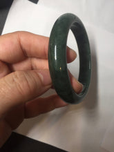 Load image into Gallery viewer, 55.5mm certified 100% natural Type A oily dark green gray black(老油青) jadeite jade bangle PH231-0057
