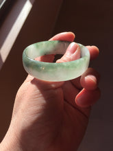 Load image into Gallery viewer, 51mm Certified type A 100% Natural green white half mountain half water (半山半水) thin Jadeite Jade bangle PB272-1040