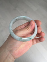 Load image into Gallery viewer, 54.5mm Certified 100% natural Type A white with green floating flowers jadeite jade bangle BN19-7053