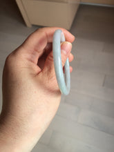 Load image into Gallery viewer, 51.5mm certified Type A 100% Natural icy watery light green purple round cut oval Jadeite Jade bangle AU27-8535