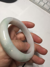 Load image into Gallery viewer, 55.5mm Certified Type A 100% Natural green white Jadeite Jade bangle BQ58-6877