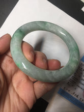 Load image into Gallery viewer, 57.9mm certified 100% natural type A light sunny green chubby round-cut jadeite jade bangle BL7-5396