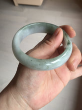 Load image into Gallery viewer, 57.5mm Certified 100% natural Type A dark green white gray chubby jadeite jade bangle AD118-2998