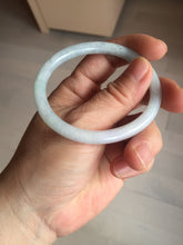 Load image into Gallery viewer, 51.5mm certified Type A 100% Natural icy watery light green purple round cut oval Jadeite Jade bangle AU27-8535