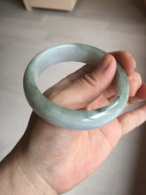 Load image into Gallery viewer, 57.5mm Certified 100% natural Type A dark green white gray chubby jadeite jade bangle AD118-2998