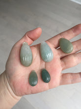 Load image into Gallery viewer, 100% Natural type A light green/gray candied dates Jadeite Jade pendant AX155
