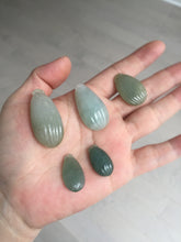 Load image into Gallery viewer, 100% Natural type A light green/gray candied dates Jadeite Jade pendant AX155