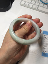 Load image into Gallery viewer, 55.5mm Certified Type A 100% Natural green white Jadeite Jade bangle BQ58-6877