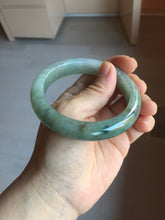 Load image into Gallery viewer, 57.9mm Certified Type A 100% Natural green/gray/black chubby Jadeite bangle PB240-9525