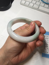 Load image into Gallery viewer, 55.5mm Certified Type A 100% Natural green white Jadeite Jade bangle BQ58-6877