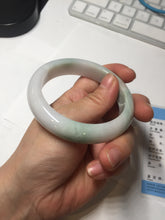 Load image into Gallery viewer, 55.5mm Certified Type A 100% Natural green white Jadeite Jade bangle BQ58-6877