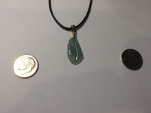 Load image into Gallery viewer, 100% natural type A icy watery light green blue gray Guatemala jadeite feather pendant PE25