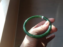 Load image into Gallery viewer, 62mm certified 100% Natural dark green/black round cut nephrite (碧玉) bangle HN18-9161