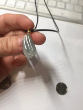 Load image into Gallery viewer, 100% natural type A icy watery light green blue gray Guatemala jadeite feather pendant PE25