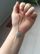 Load image into Gallery viewer, 12-17.5mm Type A 100% Natural oily dark green(淡油青) gray green Jadeite Safety Guardian Button donuts pendant PH61 Add on item