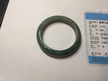 Load image into Gallery viewer, 52.2mm Certified 100% natural Type A oily dark green/black/brown/gray (老油青) jadeite jade bangle PH190-6940