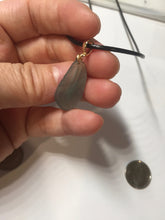Load image into Gallery viewer, 100% natural type A icy watery light green blue gray Guatemala jadeite feather pendant PE25
