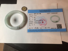 Load image into Gallery viewer, 55mm certified Type A 100% Natural green/white Jadeite Jade bangle BF67-4487