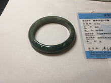 Load image into Gallery viewer, 52.2mm Certified 100% natural Type A oily dark green/black/brown/gray (老油青) jadeite jade bangle PH190-6940