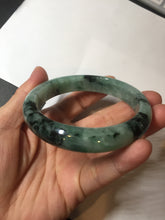 Load image into Gallery viewer, Shopify only! 59mm certified type A 100% Natural icy watery green/black Jadeite Jade bangle BM44-8566