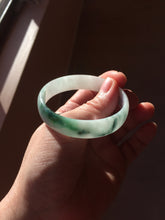 Load image into Gallery viewer, 50.9mm 100% natural type A sunny green light green Mountains Unfold in Succession(两岸青山次第出) green jadeite bangle PB270-1031