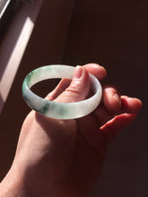 Load image into Gallery viewer, 50.9mm 100% natural type A sunny green light green Mountains Unfold in Succession(两岸青山次第出) green jadeite bangle PB270-1031