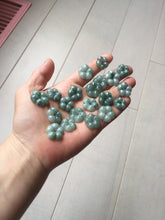 Load image into Gallery viewer, 100% Natural type A green gray with green floating flowers jadeite Forget-Me-Not(勿忘我) Flower Pendant group PA251