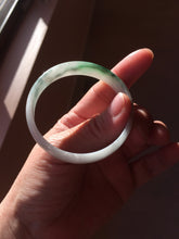 Load image into Gallery viewer, 50.9mm 100% natural type A sunny green light green Mountains Unfold in Succession(两岸青山次第出) green jadeite bangle PB270-1031