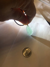 Load image into Gallery viewer, 100% natural type A icy watery light green blue gray Guatemala jadeite feather pendant PE25