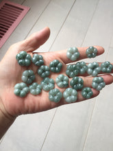 Load image into Gallery viewer, 100% Natural type A green gray with green floating flowers jadeite Forget-Me-Not(勿忘我) Flower Pendant group PA251